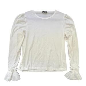 ME+EM Elegant White Ruffle Sleeve Top - 12